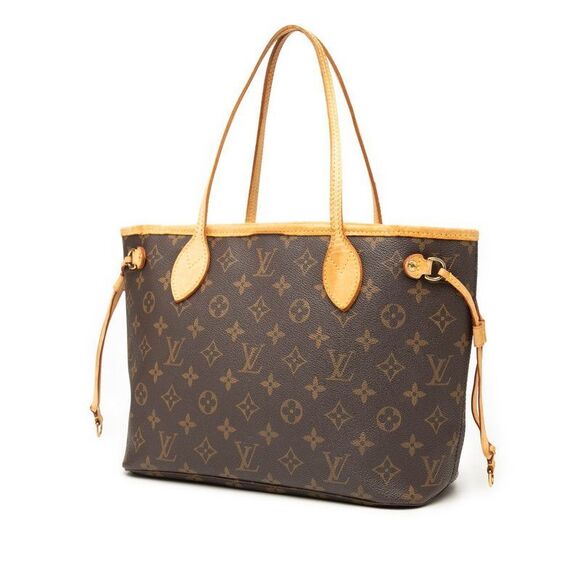 Louis Vuitton Monogram Neverfull PM Tote Bag Handbag M40155 Brown PVC Leather - Picture 2 of 6